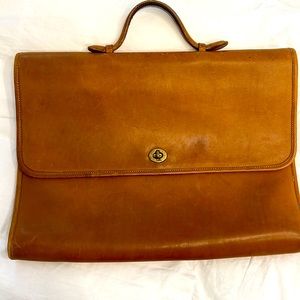 Coach attaché camel color leather